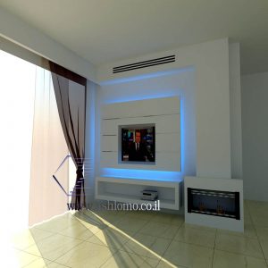 מזנון גבס מזנון גבס וגבס מעוצב לטלויזיה